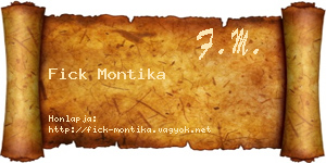 Fick Montika névjegykártya